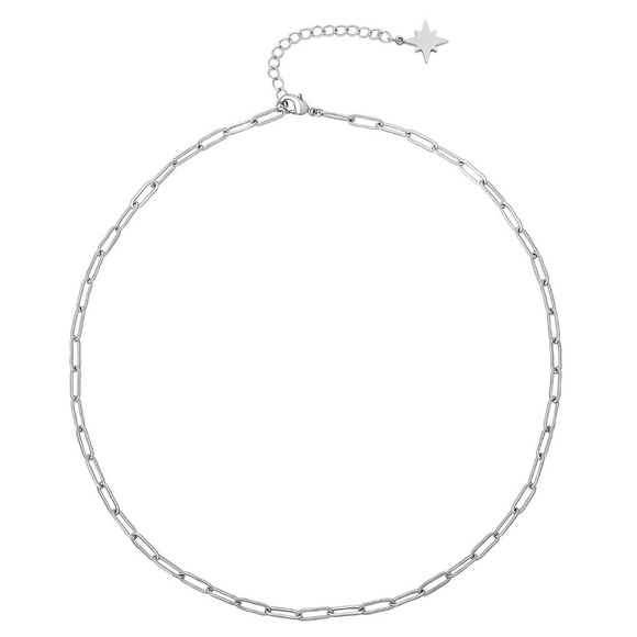 STAINLESS STEEL NECKLACE Paperclip Chain Necklace - Picture 2 of 4